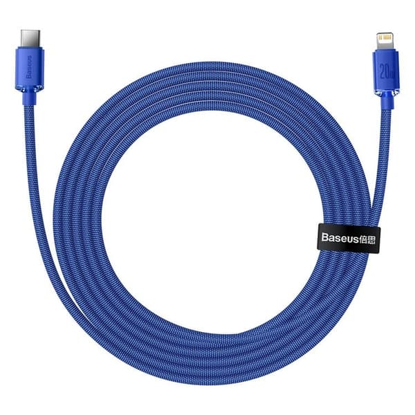 Baseus Crystal USB-C till Lightning 20W Kabel 2m - Blå Blå