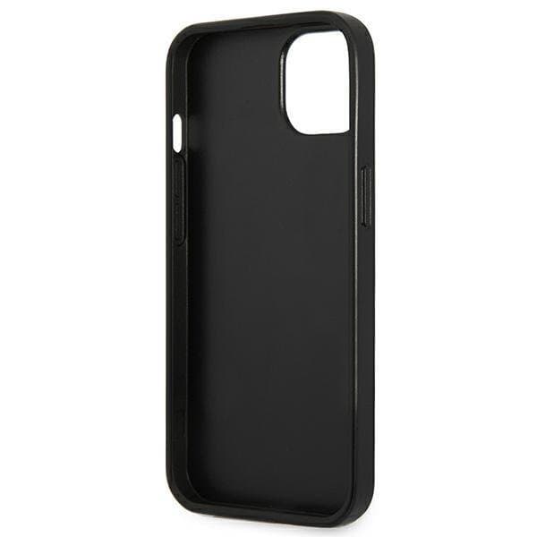 GUESS iPhone 14 Plus -kotelo Saffiano Triangle Logo - hopea Silver
