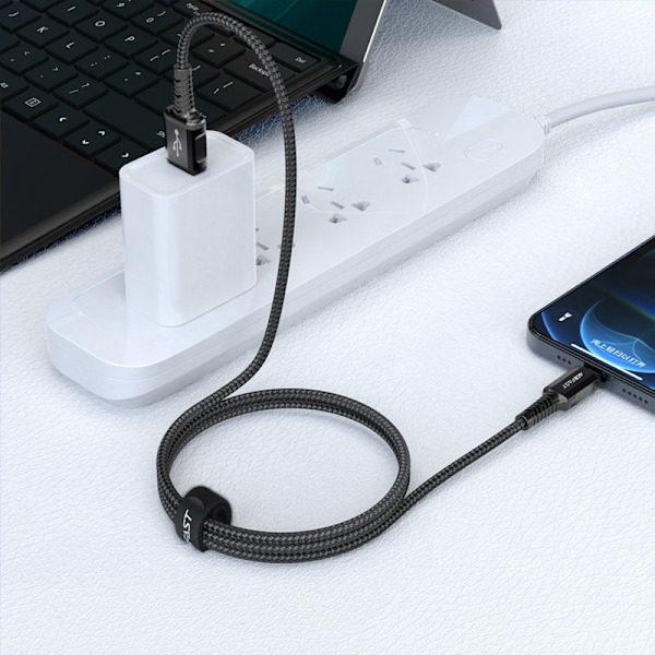 Acefast MFI USB-A till Lightning kabel 1.2m - Svart Svart