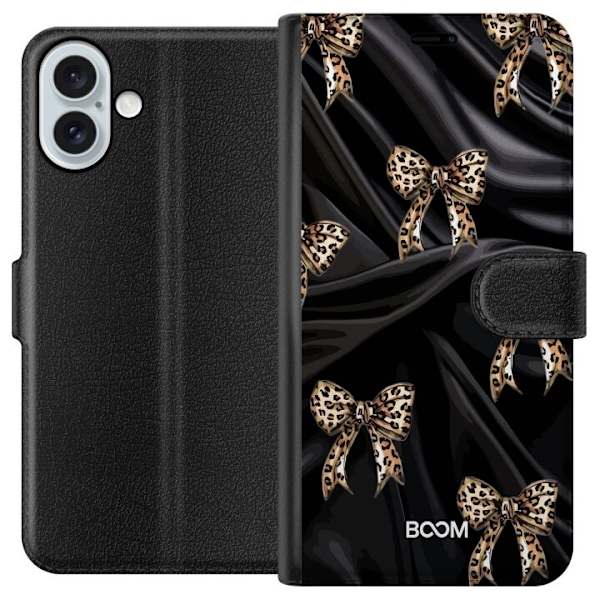 Plånboksfodral till Apple iPhone 16 Plus med Leopard Bow