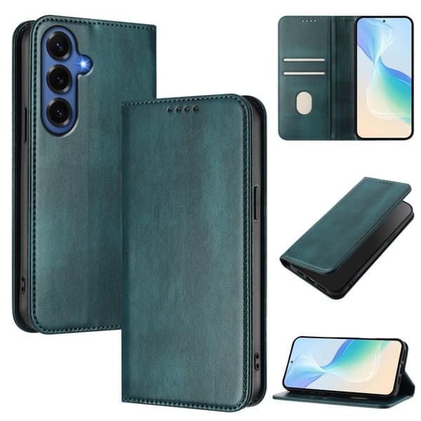 Samsung Galaxy S26+ Plånboksfodral Konstläder RFID Skydd - Grön