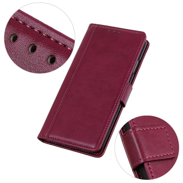 KHAZNEH Galaxy S23 Plus Plånboksfodral Stand Flip PU Läder - Röd