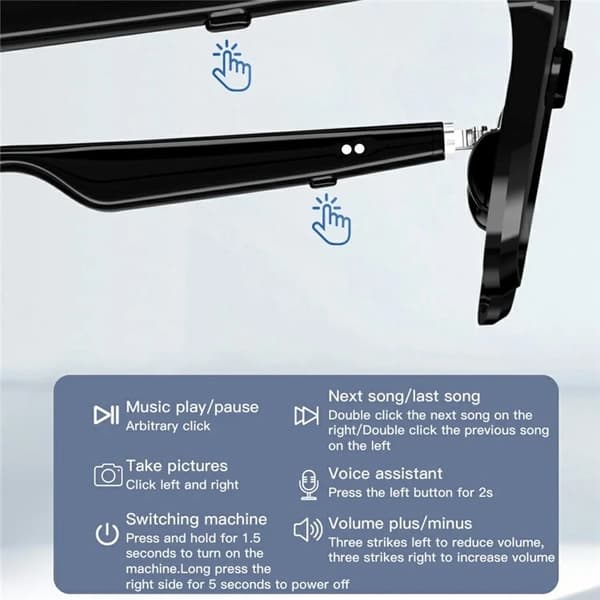 Smart Glasses Bluetooth-kompatibla hörlurar G01-09 - Svart