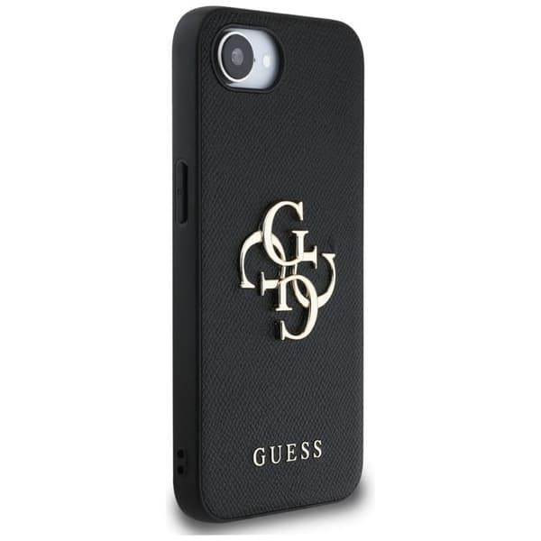 Guess Mobilskal till iPhone 16e Grained Big 4G Small Classic Logo Svart