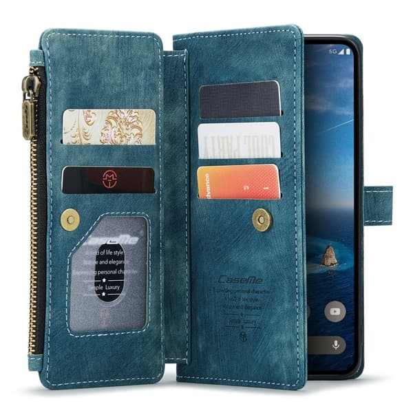 CASEME Konstläder Plånboksfodral för Google Pixel 10 Pro/10/9 Pro/9 - Blå