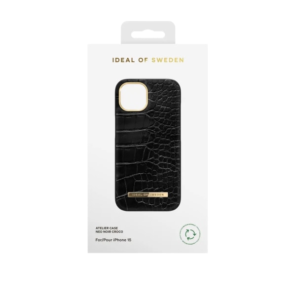 iDeal of Sweden iPhone 15 Mobile Cover Atelier - Neo Noir Croco