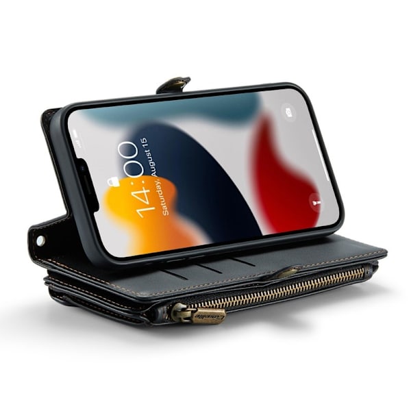 CASEME Plånboksfodral Konstläder för iPhone 13 Pro Max - Svart