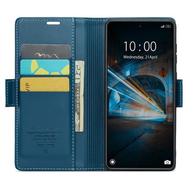 CASEME 023 Xiaomi 14 Plånboksfodral Konstläder RFID Blå