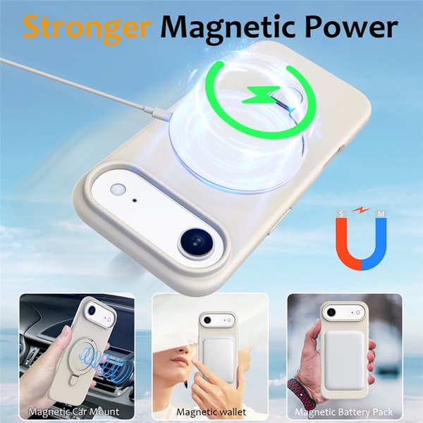 Mobilskal till iPhone Air MagSafe Kickstand PC + Silikon - Antik Vit Beige