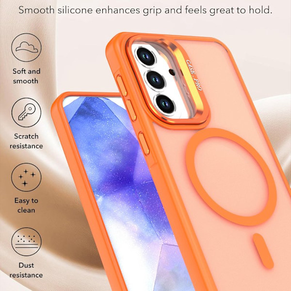 Mobilskal för Samsung Galaxy S26 Magnetiskt Fällbart Ställ - Orange