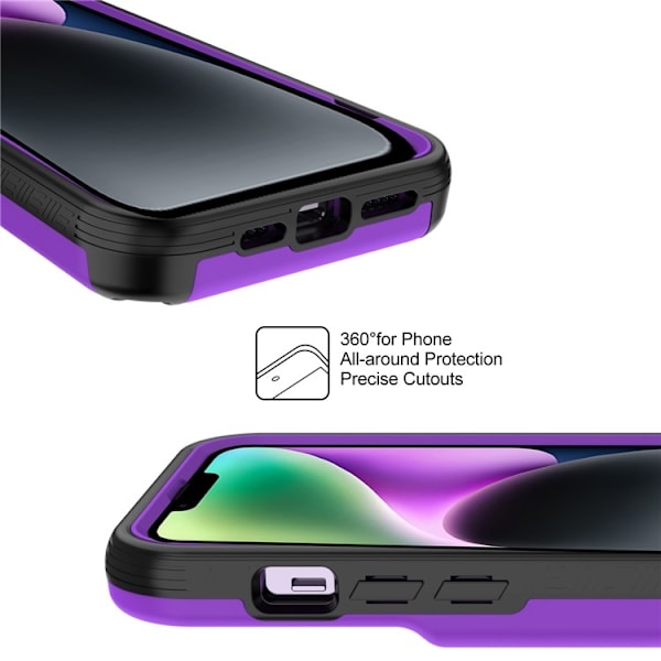 iPhone 14 Plus Skal Korthållare Mirror Kickstand - Lila