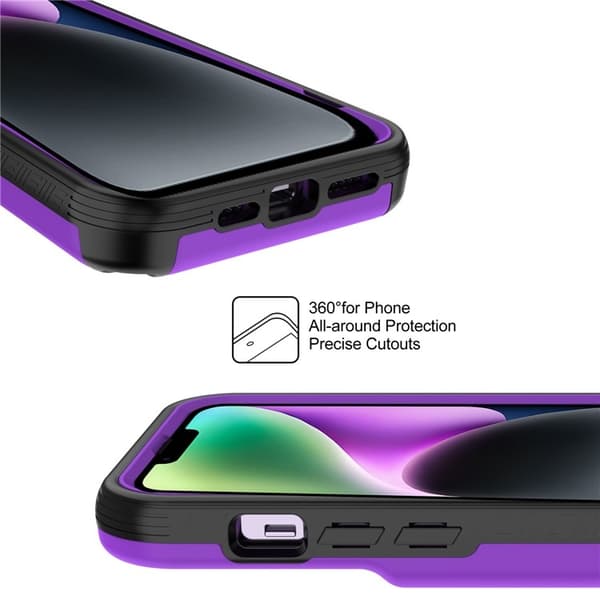 iPhone 14 Plus Skal Korthållare Mirror Kickstand - Lila Lila