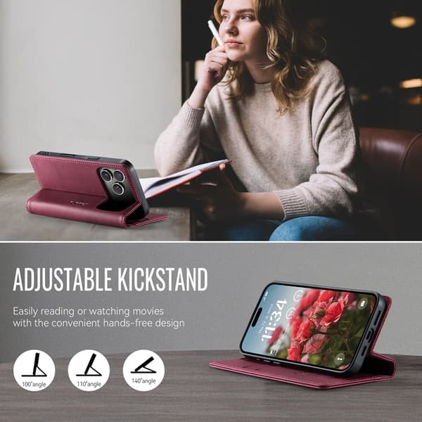 Caseme iPhone 17 Pro Plånboksfodral RFID-Skydd 033 - Röd Röd
