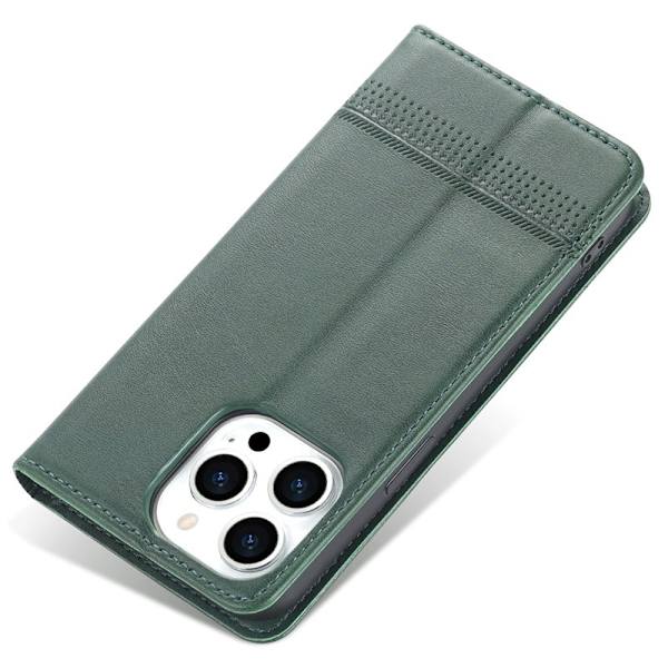 AZNS iPhone 15 Pro Max Plånboksfodral i Konstläder - Grön