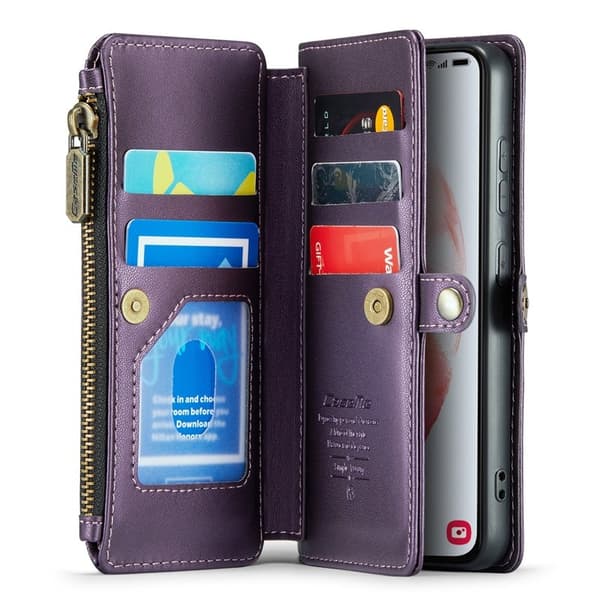 CASEME Plånboksfodral Konstläder för Samsung Galaxy S21 5G - Lila