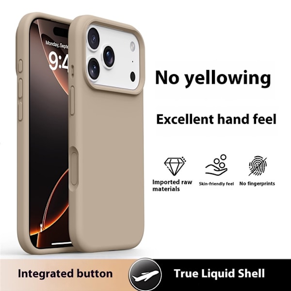 Mobilskal till iPhone 17 Pro Silikon Microfiber Lining - Coffee Brun