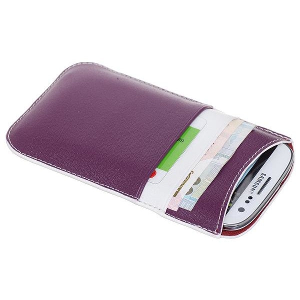 Stilfuldt mobiltaske med plads til kort (lilla)