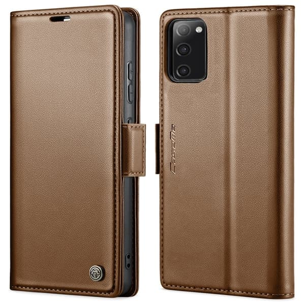 CASEME Plånboksfodral Konstläder för Samsung Galaxy S20 FE - Brun