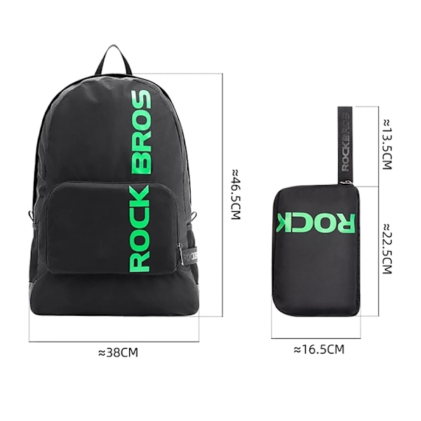Rockbros H10-BK Sport Hopfällbar Ryggsäck 18 L - Svart