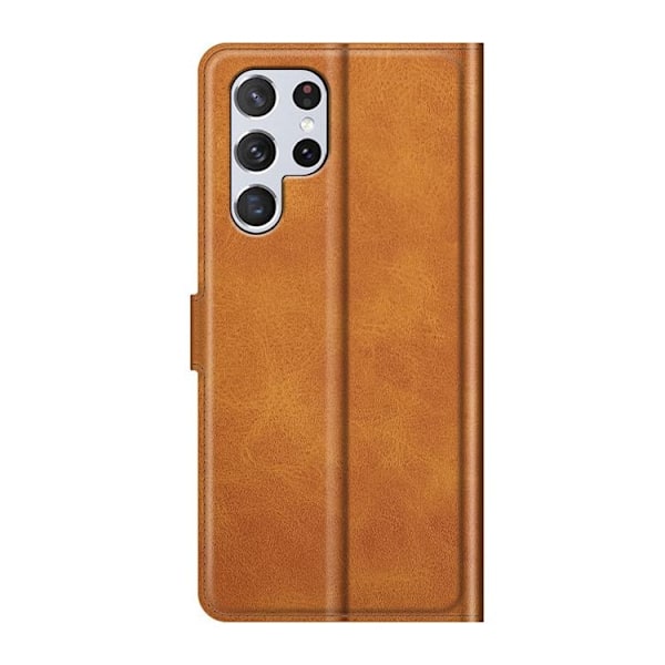 Flip Folio Fodral Galaxy S22 Ultra - Ljusbrun Brun