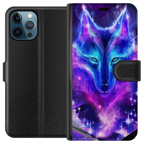 Plånboksfodral till Apple iPhone 12 Pro Max med Neon Varg