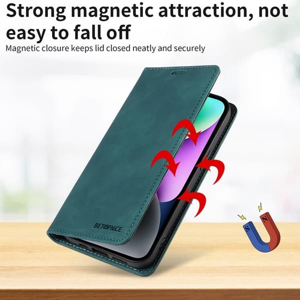 BETOPNICE Sony Xperia 10 VII Plånboksfodral Konstläder RFID-Skydd - Grön Grön