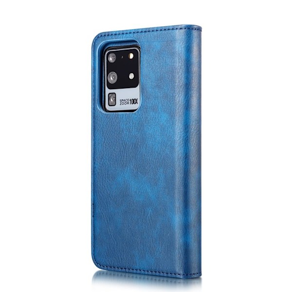 DG.MING 2-i-1 Läder Plånboksfodral + PC Baksida för Samsung Galaxy S20 Ultra Blå