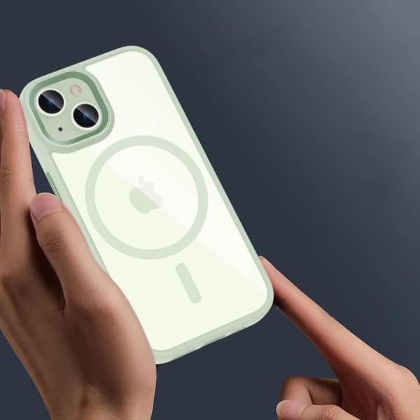 Tech-Protect iPhone 15 -puhelinkotelo Magsafe Magmat - läpinäkyvä/vihreä Grön