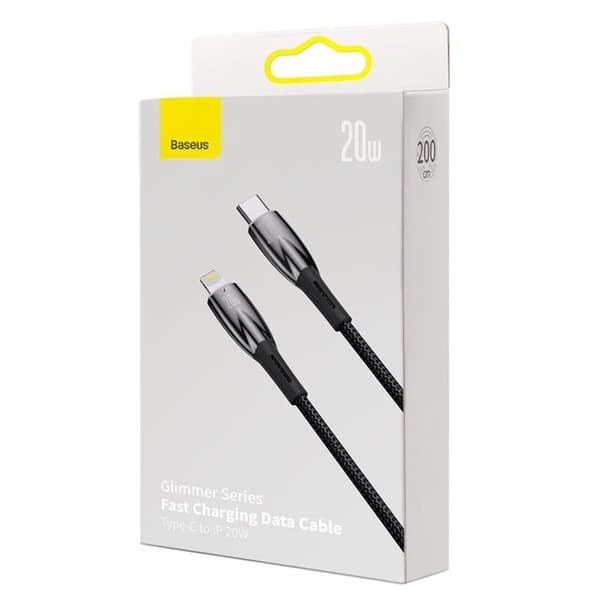 Baseus USB-C till Lightning-kabel 20W 2m - Svart Black