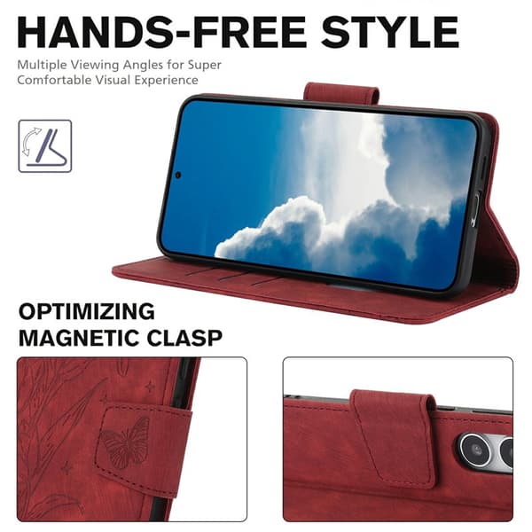 Plånboksfodral för Samsung Galaxy S26 Plus Konstläder - Röd