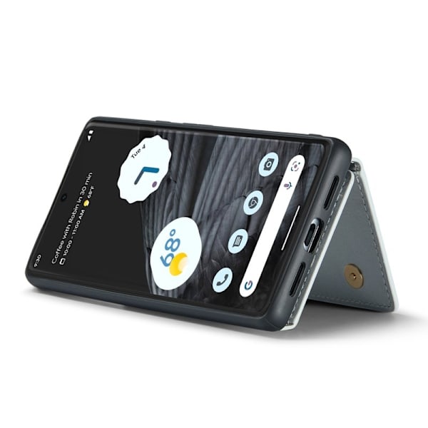 DG.MING M3 Series Konstläder Plånboksfodral för Google Pixel 7 Pro 5G Silver