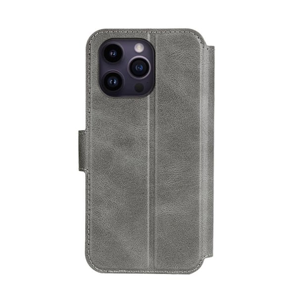 BOOM iPhone 14 Pro Max Punge Etui Kalveskind - Grå Grå