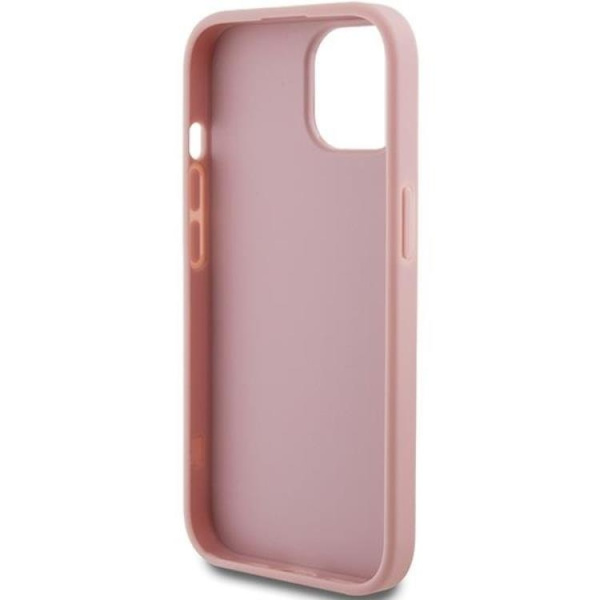 Guess Mobilskal till iPhone 15 Glitter Script Big - Rosa
