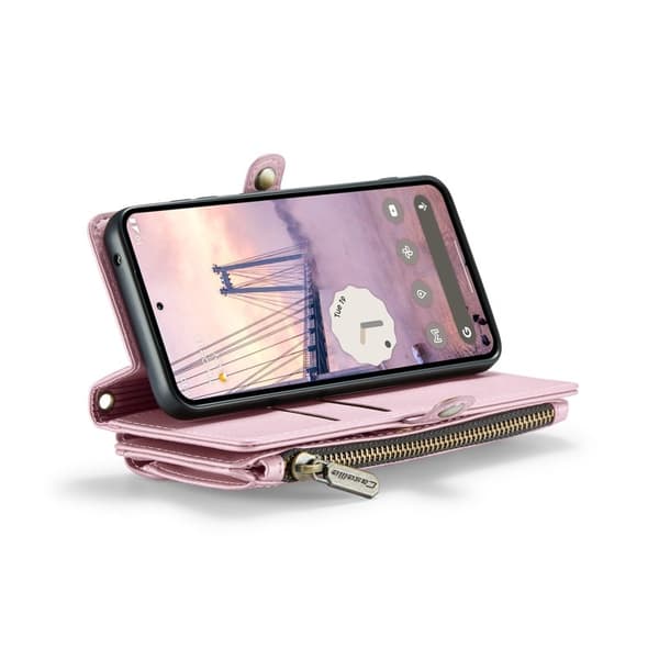 CASEME Plånboksfodral Konstläder för Google Pixel 10 Pro/10/9 Pro - Rosa