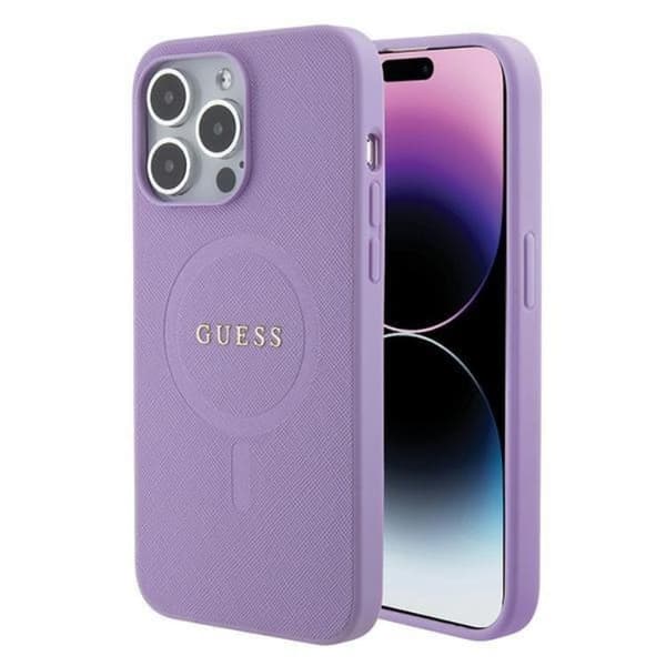 Guess Mobilskal till iPhone 15 Pro Magsafe Saffiano - Lila Lila