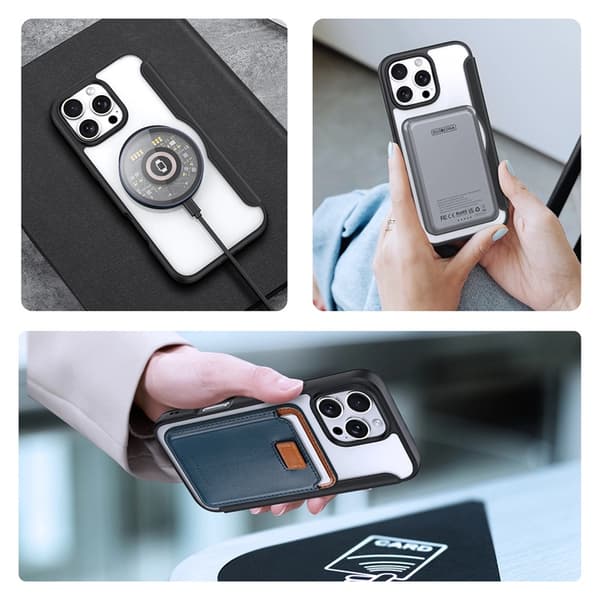 Dux Ducis iPhone 16 Pro Plånboksfodral Magsafe Skin X Pro - Svart Black