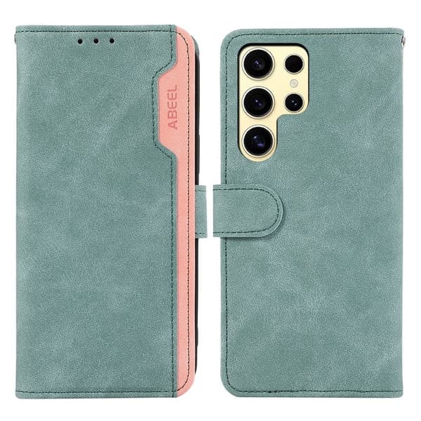 ABEEL Samsung Galaxy S24 Ultra Konstläder Plånboksfodral - Blå