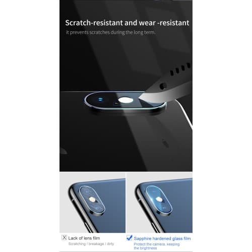 Baseus Kameralinsskydd i Härdat Glas till iPhone XS Max Transparent