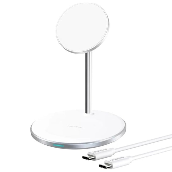 Choetech 2-in-1 Trådlös Laddare Magsafe 15W Qi - Silver