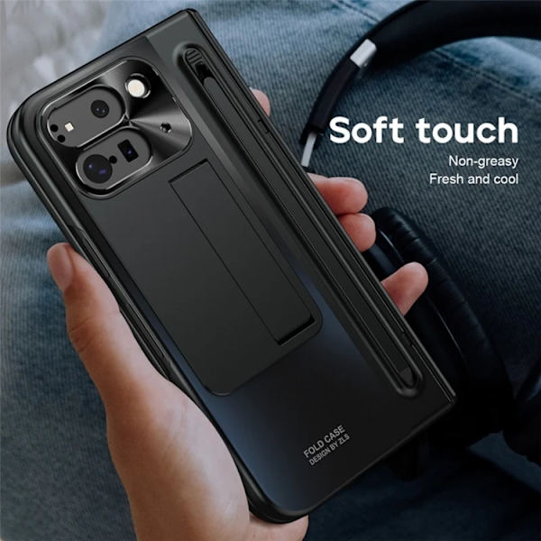 Mobilskal till Google Pixel 10 Pro Fold Kickstand Hinge PC Svart