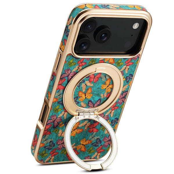 Mobilskal till iPhone 17 Pro MagSafe Electroplated Floral A22 - Blå Blå