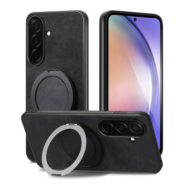 Mobilskal för Samsung Galaxy S26 Plus Konstläder Kickstand - Svart