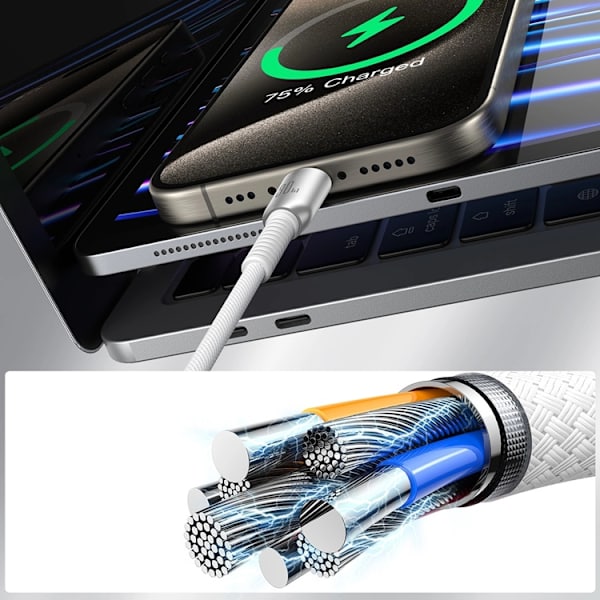 Joyroom S-A51 30W Lightning - USB-C Kabel 1.2m - Ljusgrå Grå