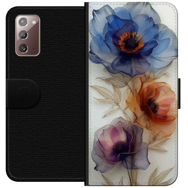 Plånboksfodral till Samsung Galaxy Note20 med Silkesblommor