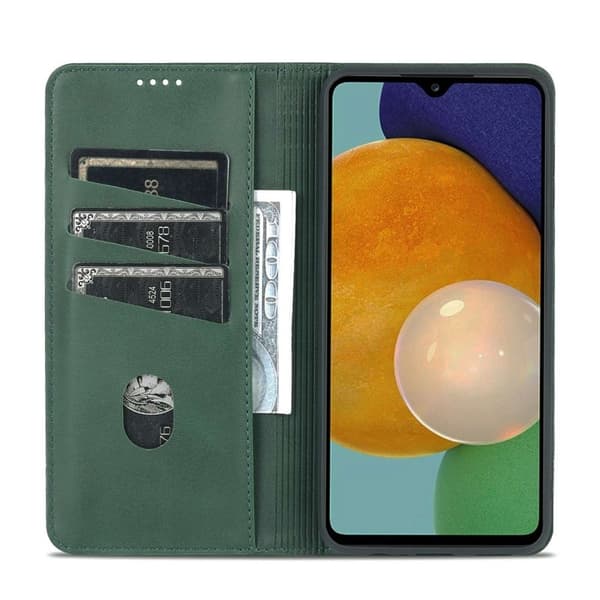 AZNS Samsung Galaxy A14 5G Plånboksfodral Konstläder - Grön