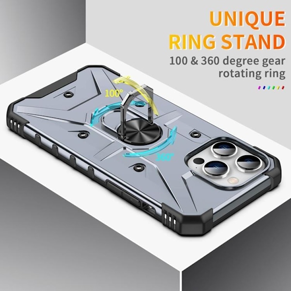 iPhone 14 Pro Max Cover Ringholder Armor - Baby Blå Blå