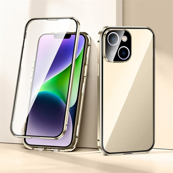 iPhone 14 Plus Skal Metall Magnetic - Guld