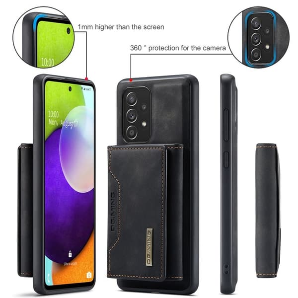 DG.MING Konstläder Plånboksfodral för Samsung Galaxy A52 4G/5G - Svart