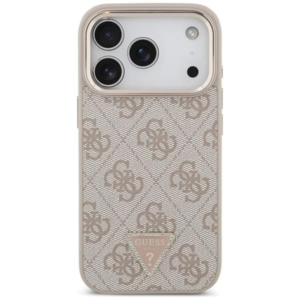 Guess Mobilskal till iPhone 17 Pro MagSafe 4G Triangle Logo - Rosa Guld Rosa