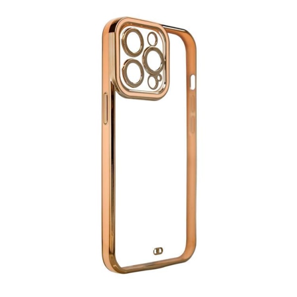 iPhone 13 Pro Cover Fashion Gold Frame Gel - Guld